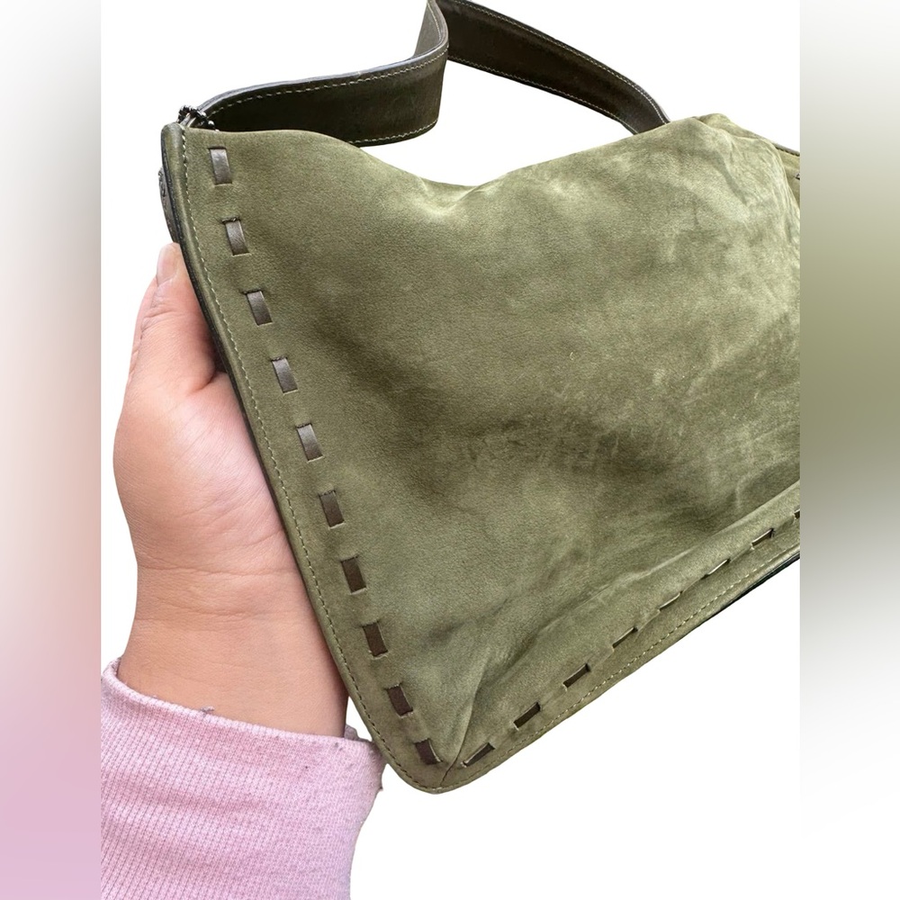 SOLD Vintage Coach West End Olive Suede Hobo Shoulder Bag #9476 - Picture 11 of 11